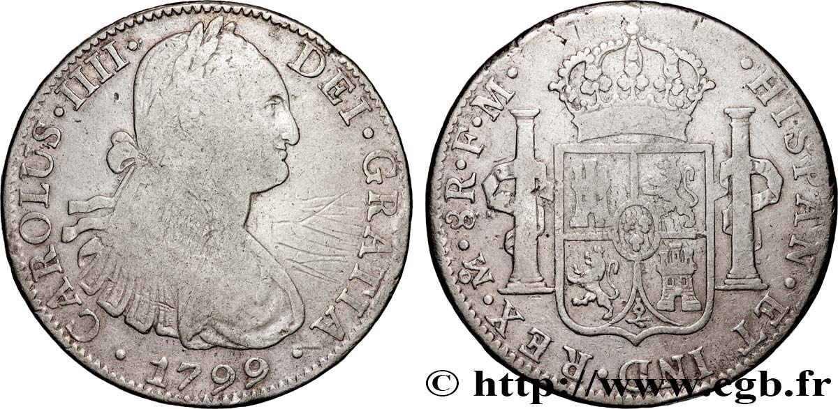 MESSICO - CARLO IV 8 Reales 1799 Mexico MB 
