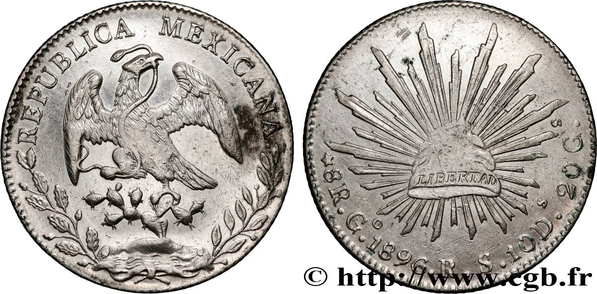 MEXIQUE 8 Reales 1896 Guanajuato TTB+ 