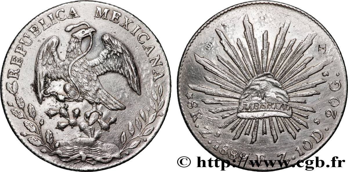 MEXIQUE 8 Reales 1889 Zacatecas TTB+ 