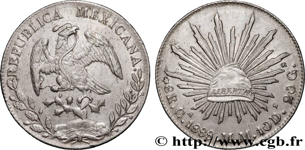 MEXIQUE 8 Reales 1888 Guadalajara - Ga TTB+ 