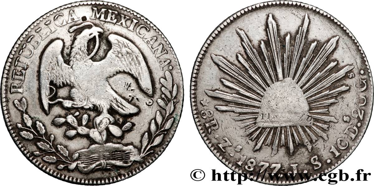 MEXIQUE 8 Reales 1877 Zacatecas TB+ 