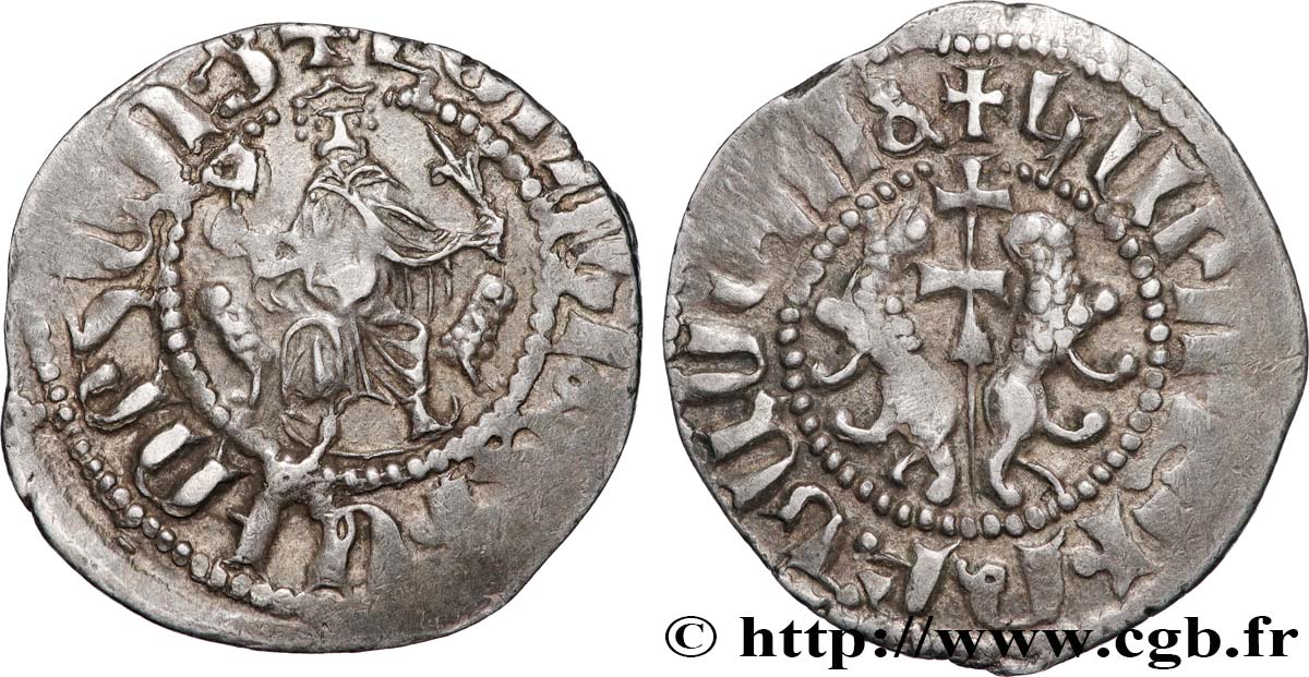 CILICIE - ROYAUME D ARMÉNIE - LÉON Ier roi d Arménie Tram d argent c. 1198-1219 Sis XF 