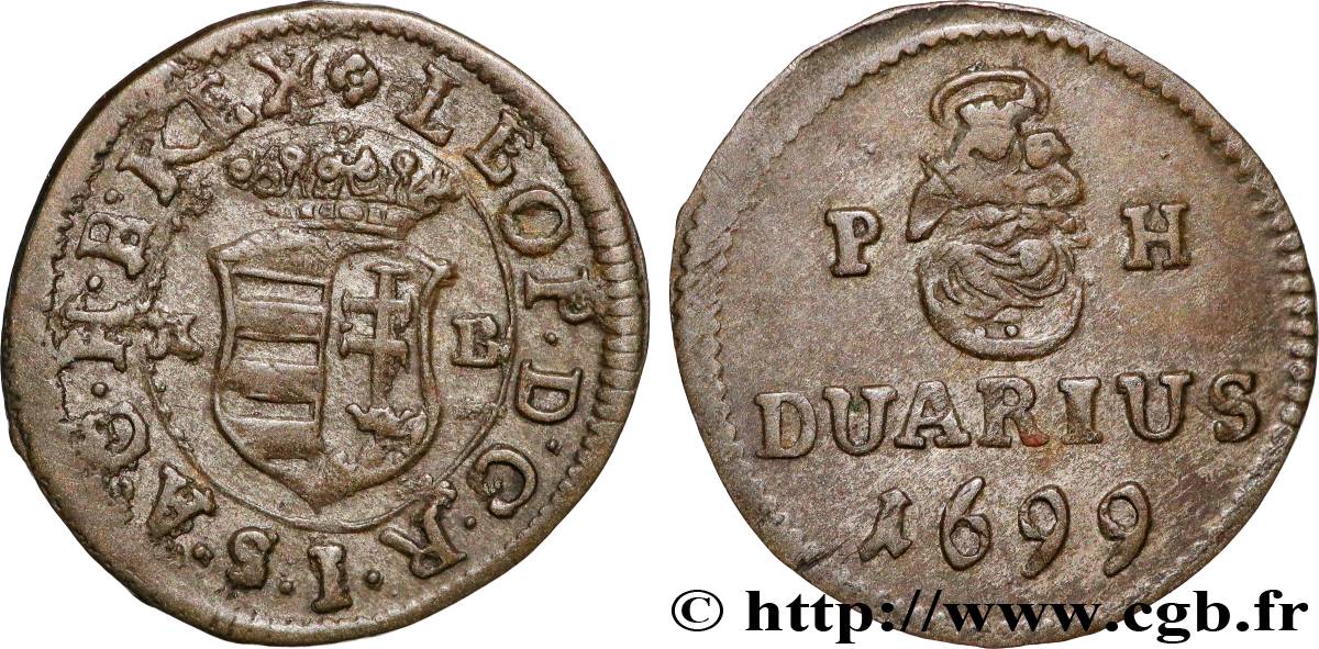 HONGRIE - ROYAUME DE HONGRIE - LÉOPOLD Ier  1 Duarius 1699 Kremnitz TTB 