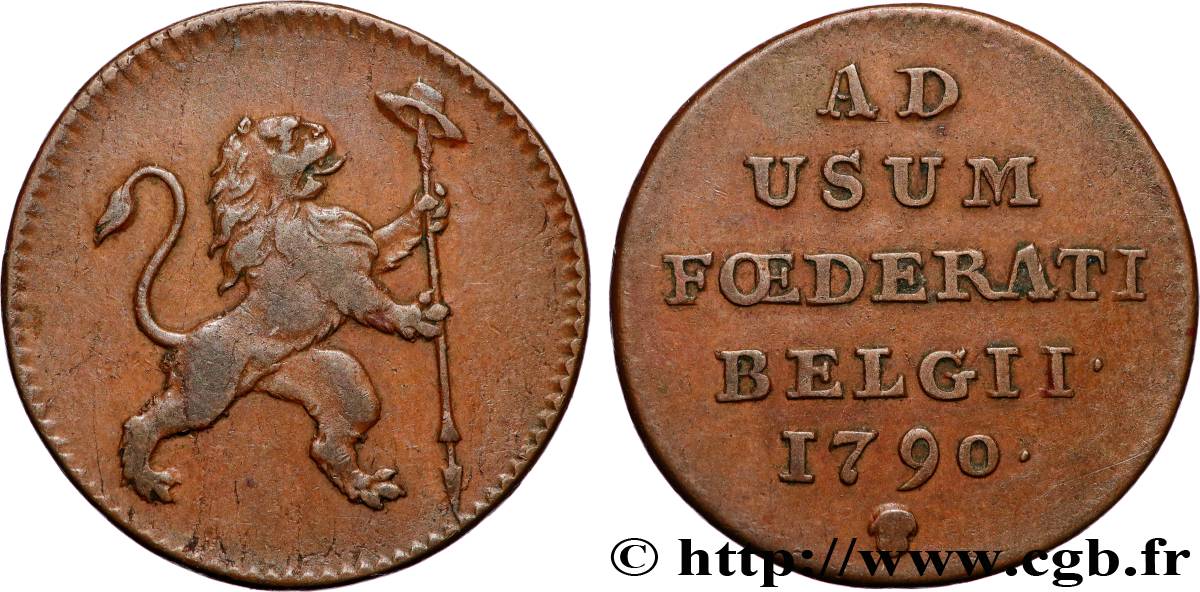 BELGIQUE - ÉTATS BELGIQUES UNIS 1 Liard 1790 Bruxelles TTB 