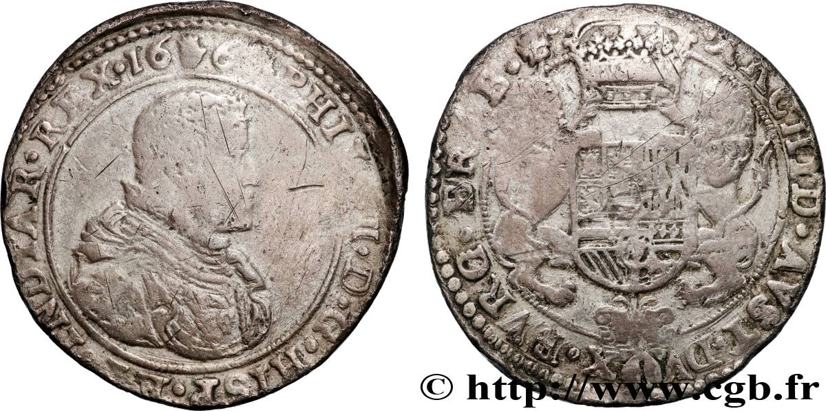 PAYS-BAS ESPAGNOLS - PHILIPPE IV Ducaton  166[?] Anvers TB 