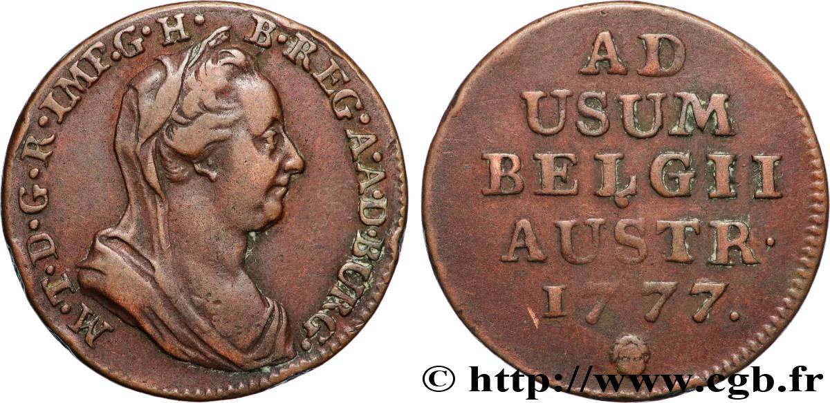 BELGIQUE - PAYS-BAS AUTRICHIENS 1 Liard Marie-Thérèse 1777 Bruxelles TTB 