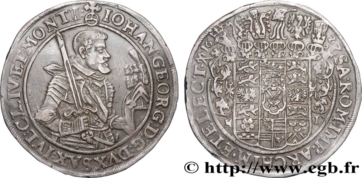 GERMANY - SAXONY - JEAN-GEORGES I Thaler 1627 Dresde fVZ 