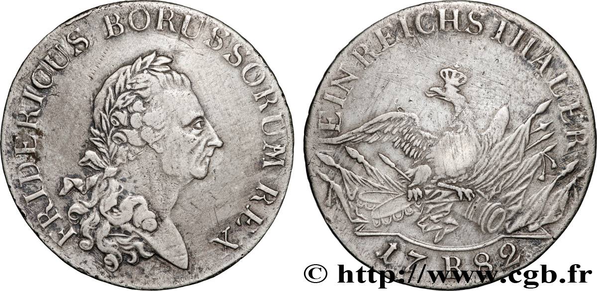 ALLEMAGNE - ROYAUME DE PRUSSE - FRÉDÉRIC II LE GRAND Thaler 1782 Breslau TTB 