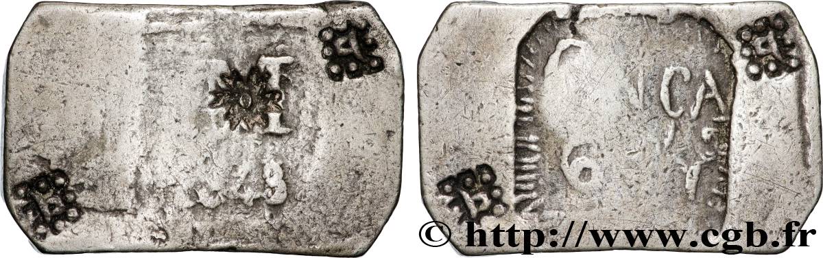 MOZAMBIQUE - COLONIE PORTUGAISE - MARIE II Once rectangulaire en argent 1843  VF 