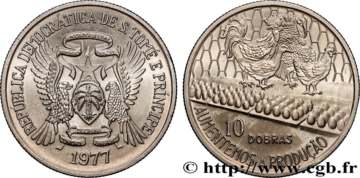 SAO TOME E PRINCIPE 10 Dobras FAO 1977  MS 
