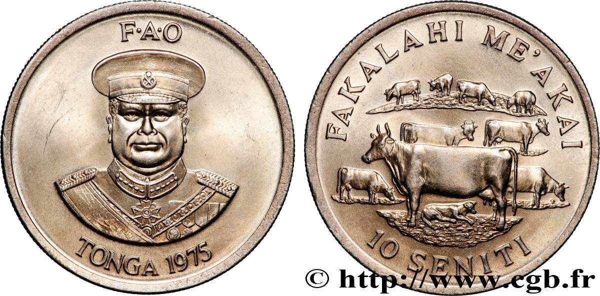 TONGA 10 Seniti série FAO  1975 Canberra MS 