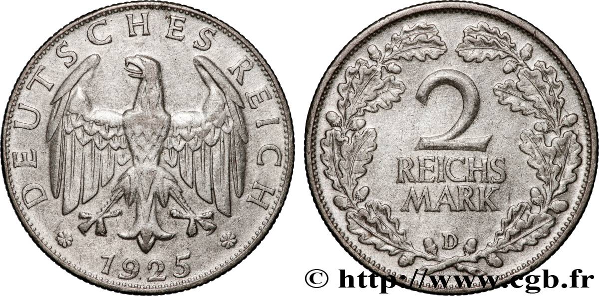ALLEMAGNE 2 Reichsmark 1925 Munich TTB+ 