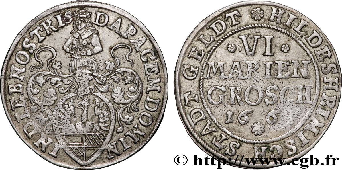 ALLEMAGNE - HILDESHEIM 6 Mariengroschen 1668  TTB 