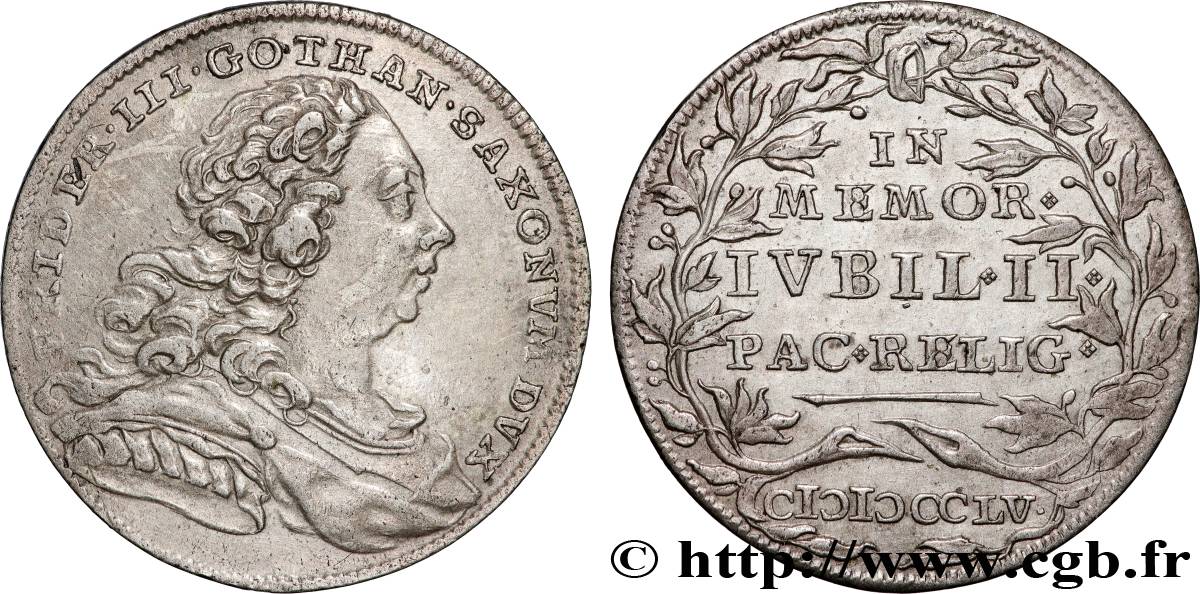 ALLEMAGNE - SAXE - ALTENBOURG 4 Groschen Frédéric III 1755  TTB+ 