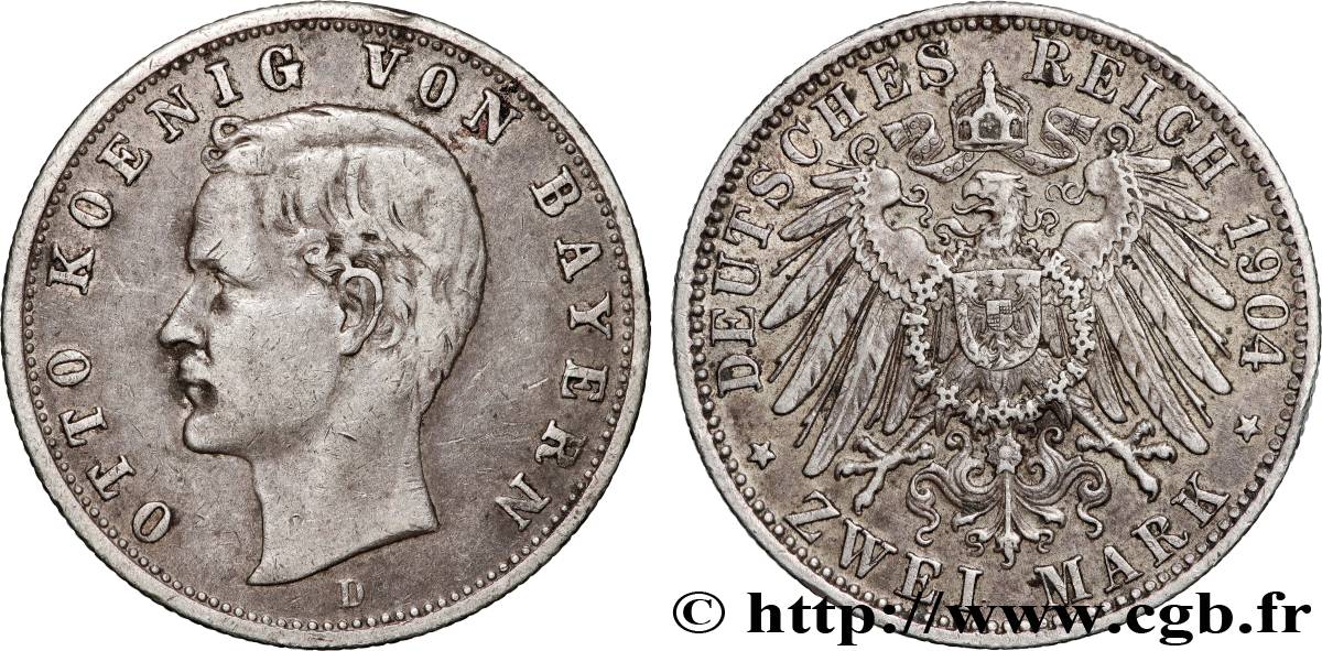 ALLEMAGNE - ROYAUME DE BAVIÈRE - OTHON 2 Mark  1904 Munich MBC 