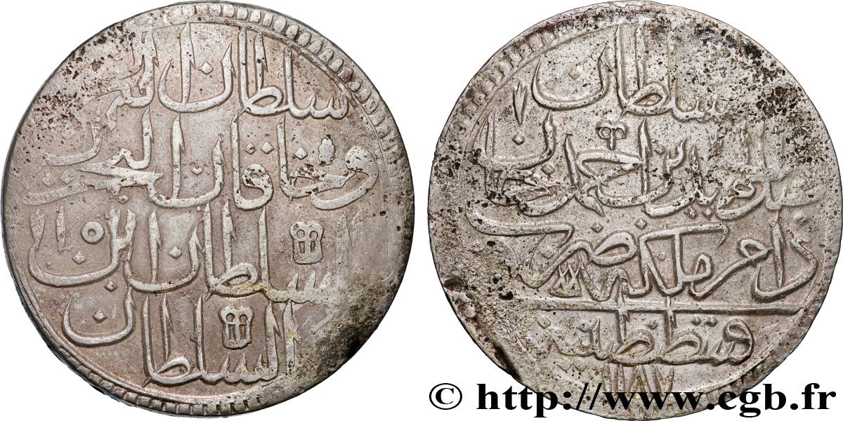 TURCHIA 2 Zolota (60 Para) AH 1187 an 15 au nom de Abdul Hamid I (1787) Constantinople BB 