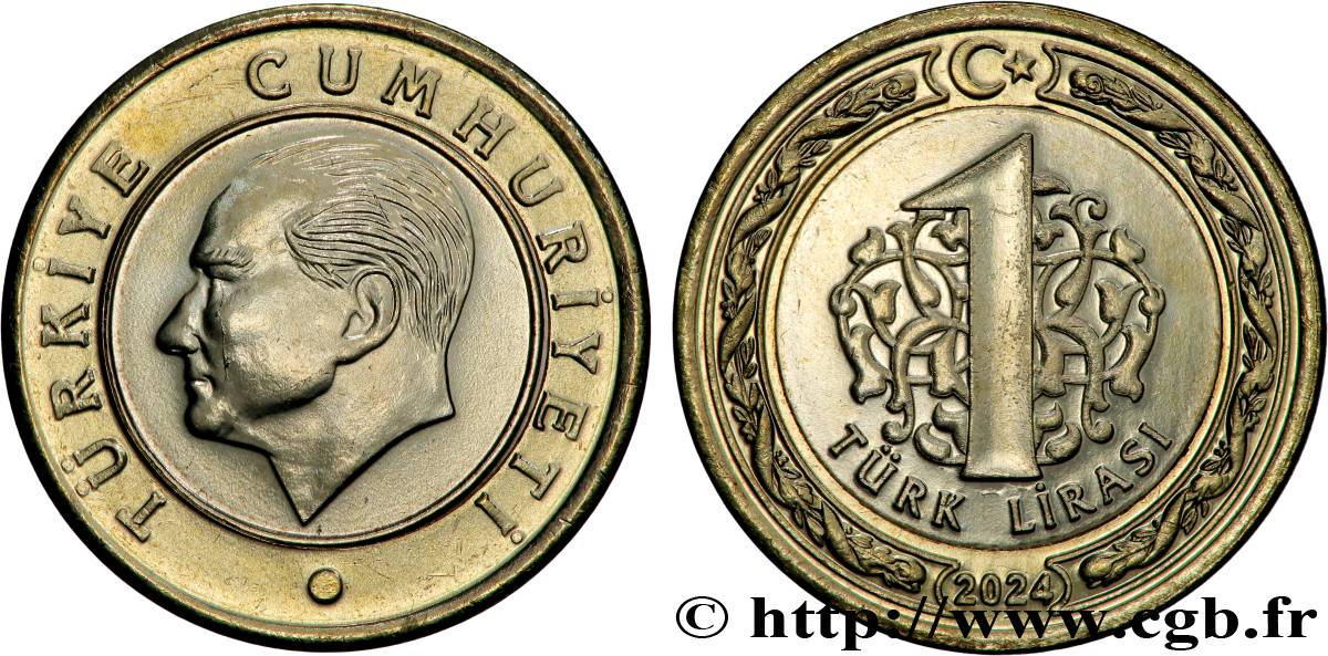 TURKEY 1 Lira Kemal Ataturk (type léger) 2024 Istanbul MS 