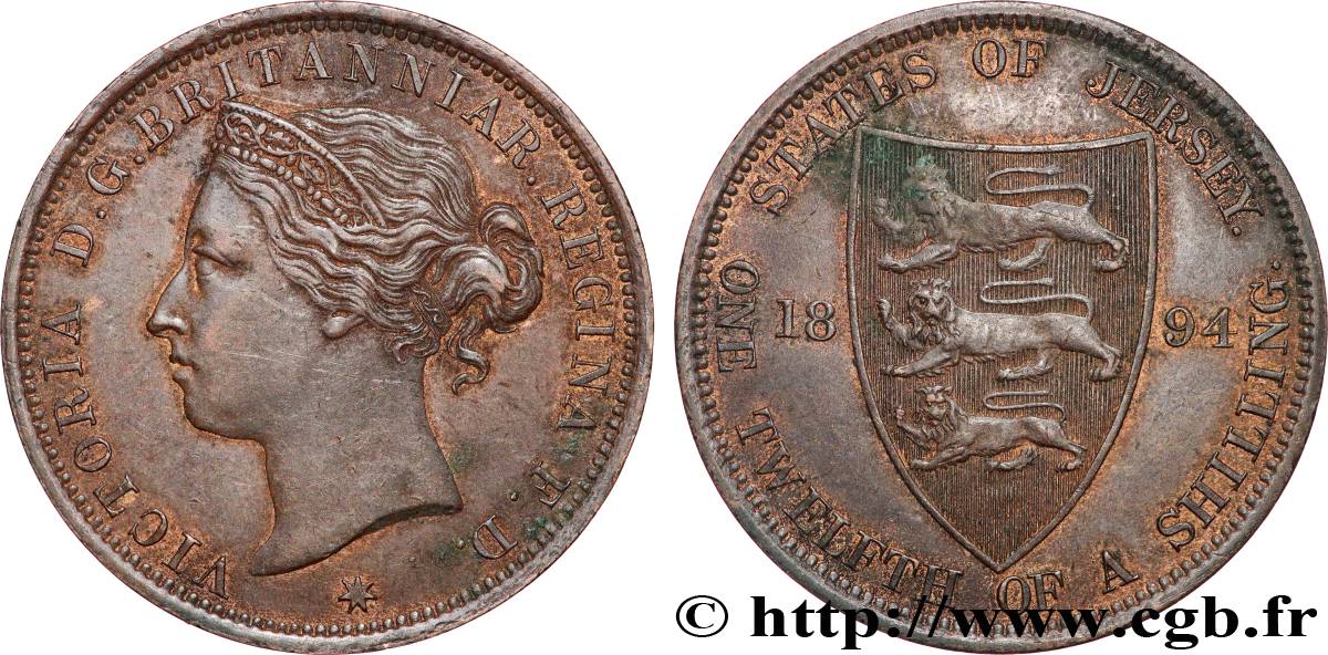 ISLA DE JERSEY 1/12 Shilling Victoria 1894 Londres MBC+ 