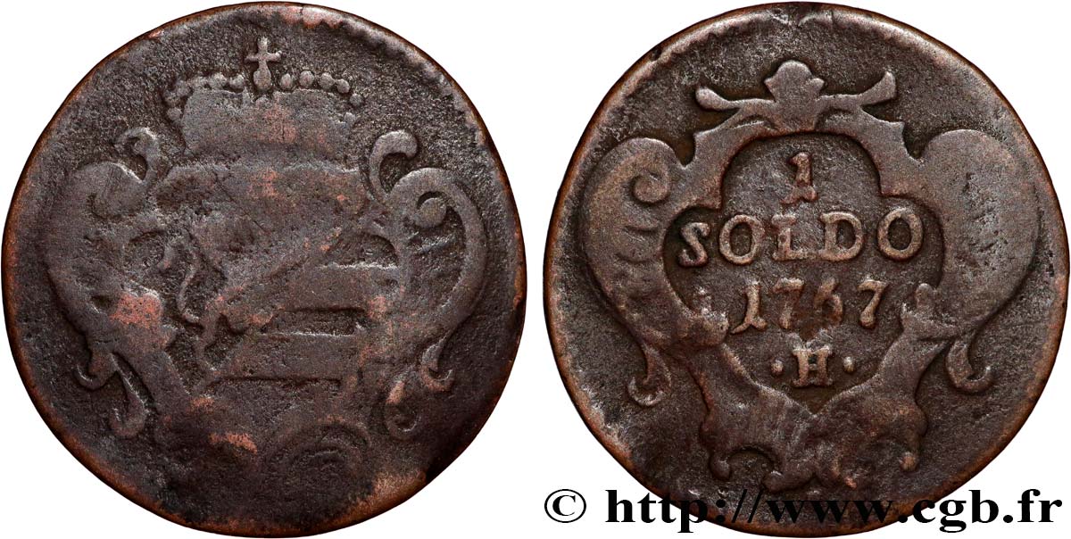 ITALIA - GORIZIA 1 Soldo Gorizia armes de la ville 1767 Gunzbourg - H MB 