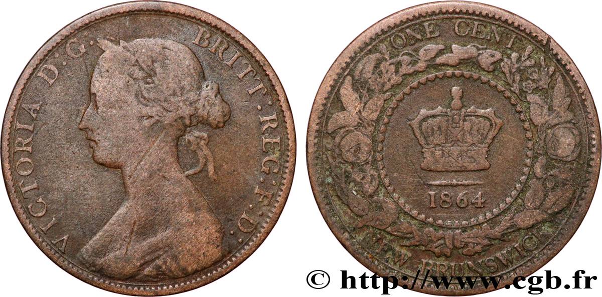 CANADA - NOUVEAU BRUNSWICK 1 Cent Victoria 1864  TB 