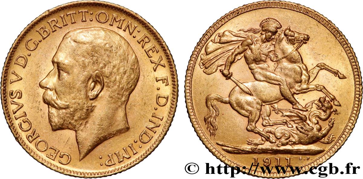 OR, PALLADIUM ET PLATINE INVESTISSEMENT 1 Souverain Georges V 1911 Londres TTB+ 
