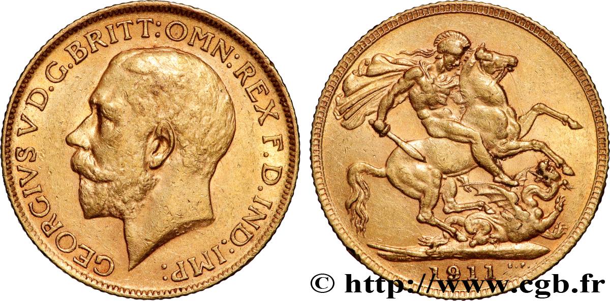 OR, PALLADIUM ET PLATINE INVESTISSEMENT 1 Souverain Georges V 1911 Londres TTB+ 