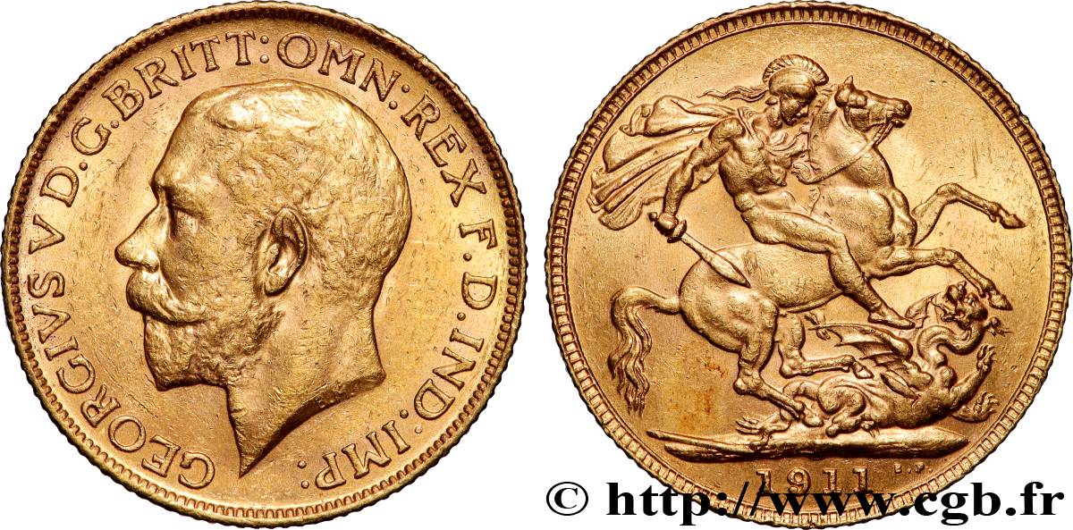 OR, PALLADIUM ET PLATINE INVESTISSEMENT 1 Souverain Georges V 1911 Londres TTB+ 