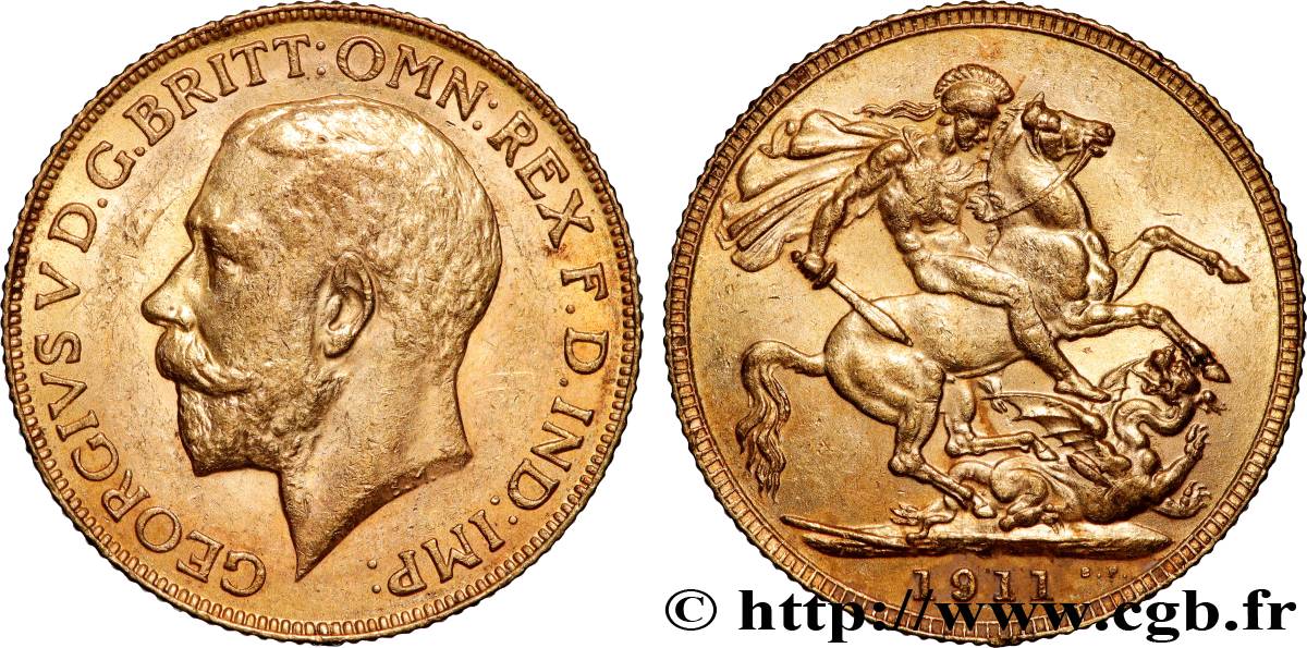 OR, PALLADIUM ET PLATINE INVESTISSEMENT 1 Souverain Georges V 1911 Londres TTB+ 