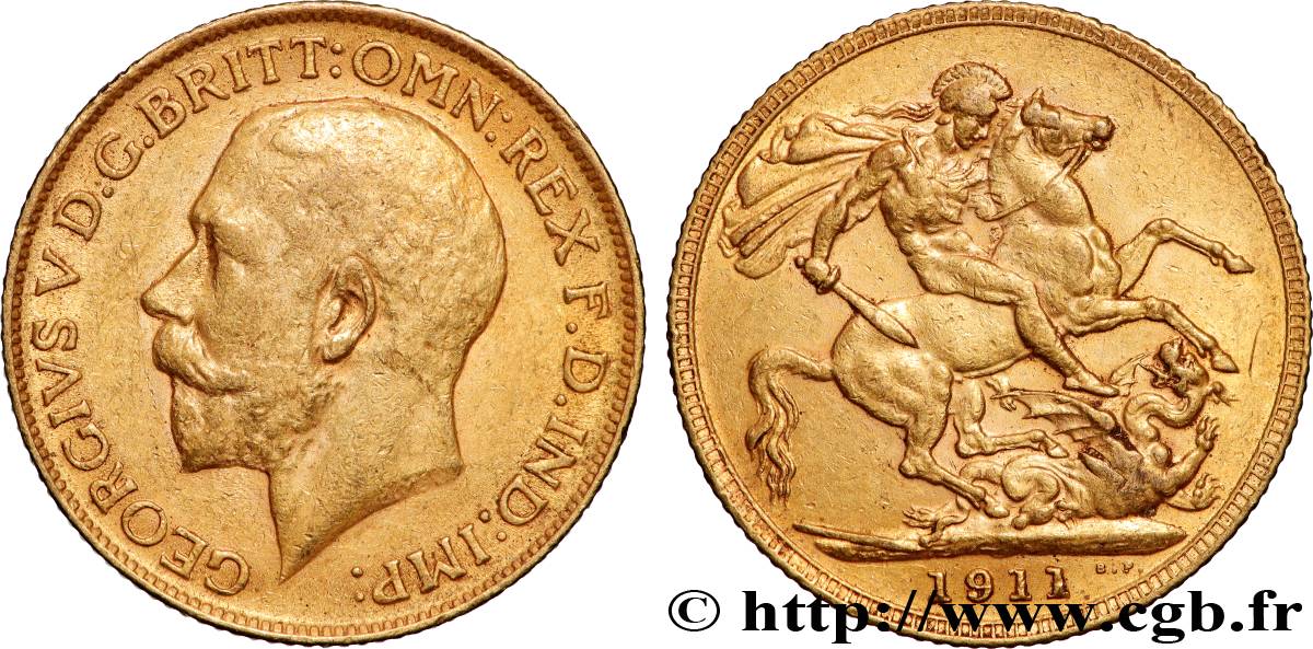 OR, PALLADIUM ET PLATINE INVESTISSEMENT 1 Souverain Georges V 1911 Londres TTB+ 