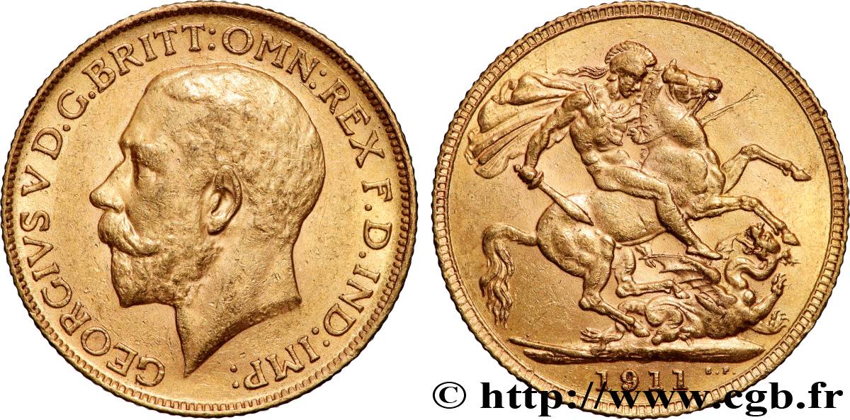 OR, PALLADIUM ET PLATINE INVESTISSEMENT 1 Souverain Georges V 1911 Londres TTB+ 