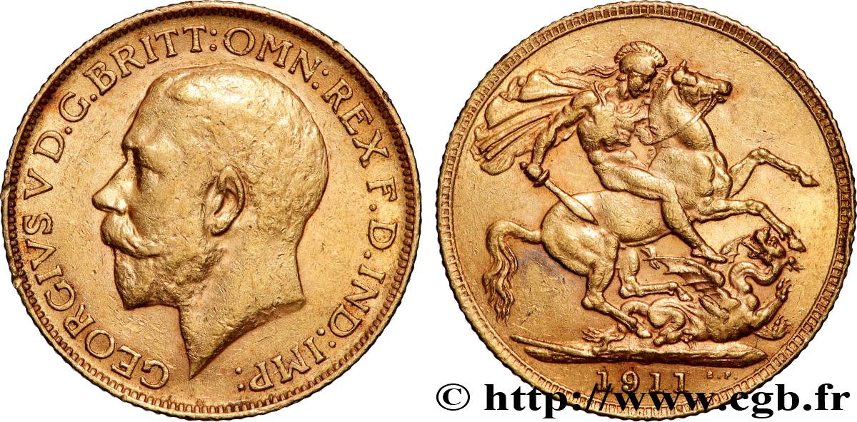 OR, PALLADIUM ET PLATINE INVESTISSEMENT 1 Souverain Georges V 1911 Londres TTB+ 