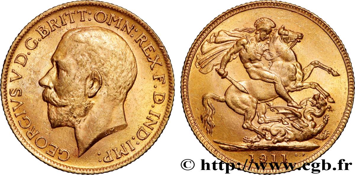 OR, PALLADIUM ET PLATINE INVESTISSEMENT 1 Souverain Georges V 1911 Londres TTB+ 