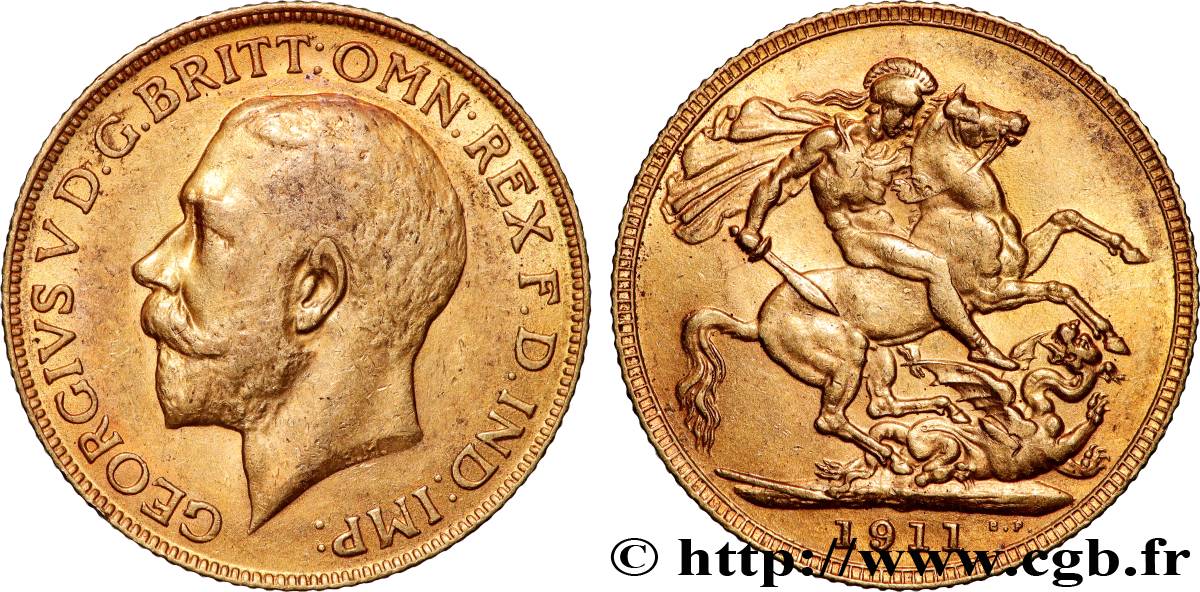 OR, PALLADIUM ET PLATINE INVESTISSEMENT 1 Souverain Georges V 1911 Londres TTB+ 