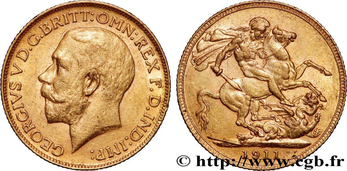 OR, PALLADIUM ET PLATINE INVESTISSEMENT 1 Souverain Georges V 1911 Londres TTB+ 