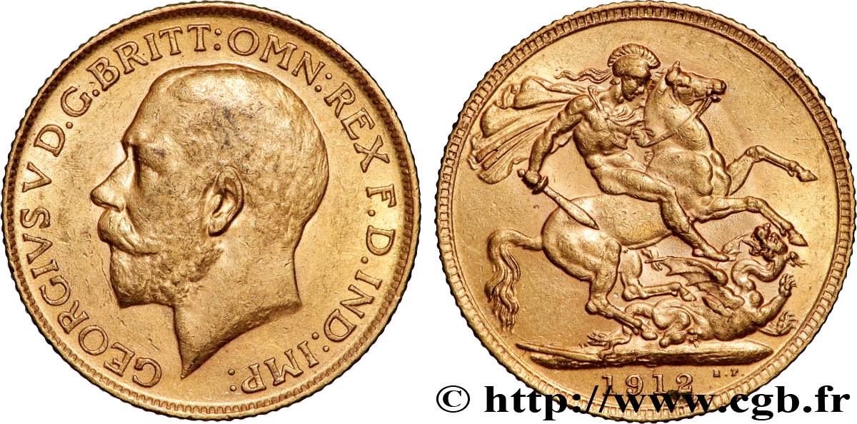 OR, PALLADIUM ET PLATINE INVESTISSEMENT 1 Souverain Georges V 1912 Londres TTB+ 