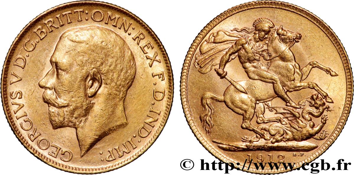 OR, PALLADIUM ET PLATINE INVESTISSEMENT 1 Souverain Georges V 1912 Perth SUP 