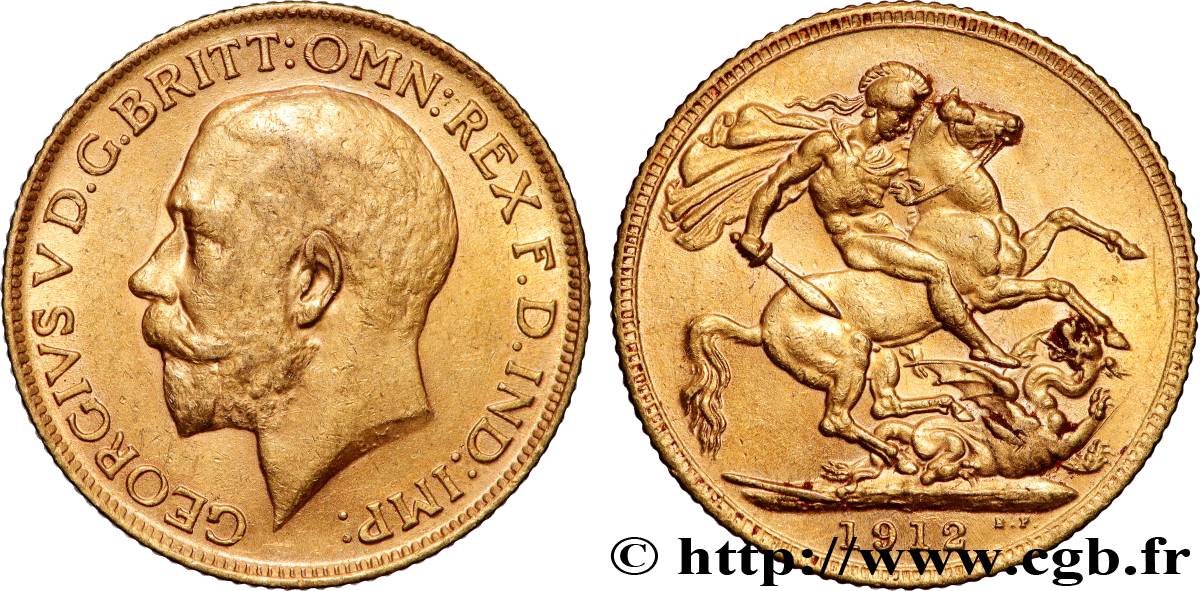 GOLD, PALLADIUM & PLATINUM INVESTMENT 1 Souverain Georges V 1912 Londres AU 