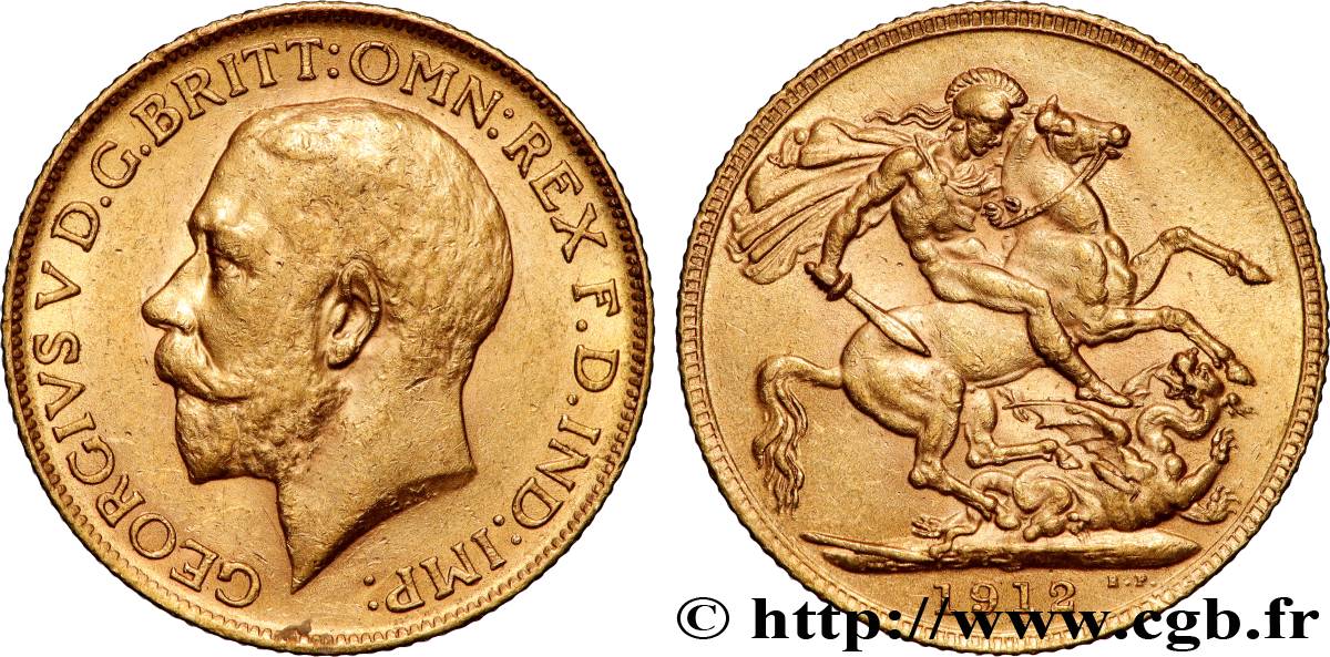 OR, PALLADIUM ET PLATINE INVESTISSEMENT 1 Souverain Georges V 1912 Londres SUP 