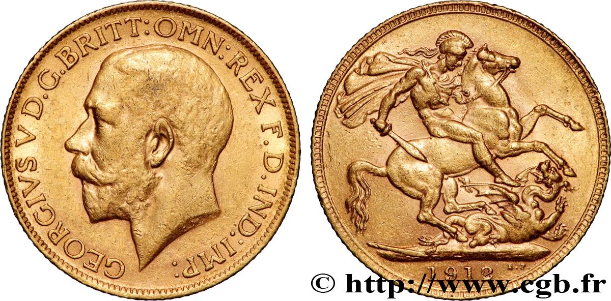 OR, PALLADIUM ET PLATINE INVESTISSEMENT 1 Souverain Georges V 1912 Londres TTB+ 