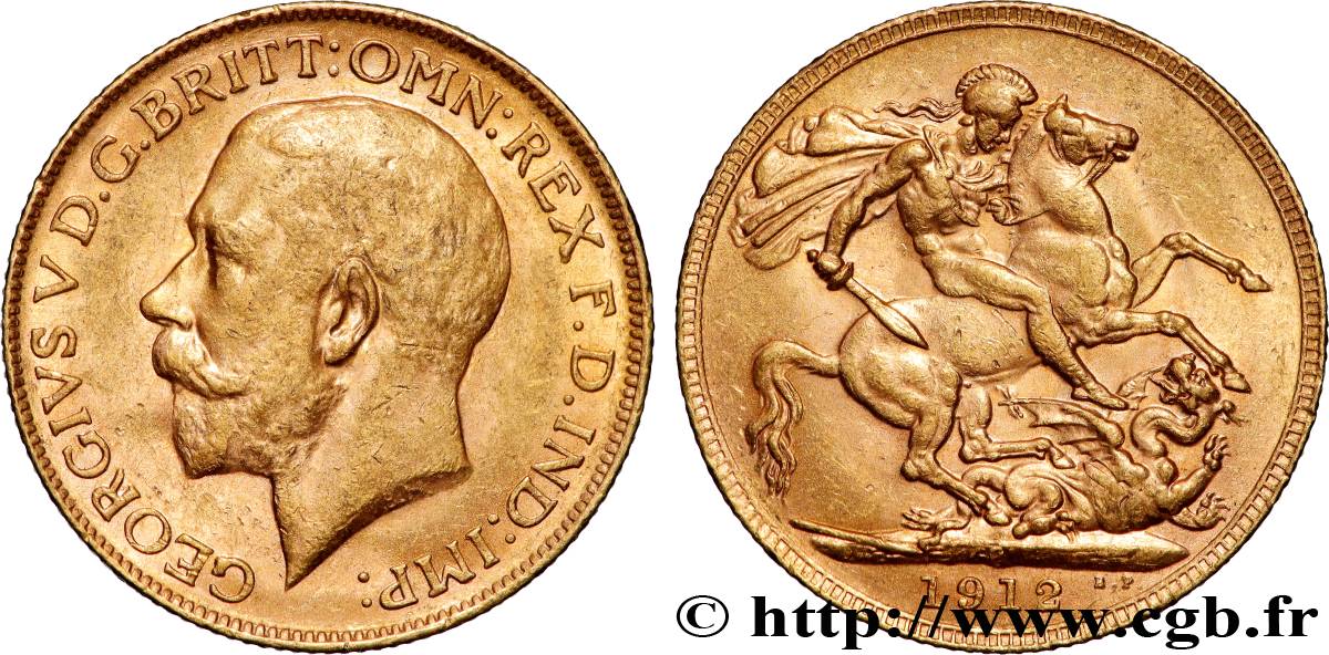 OR, PALLADIUM ET PLATINE INVESTISSEMENT 1 Souverain Georges V 1912 Perth SUP 