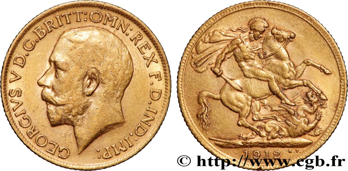 OR, PALLADIUM ET PLATINE INVESTISSEMENT 1 Souverain Georges V 1912 Londres TTB+ 