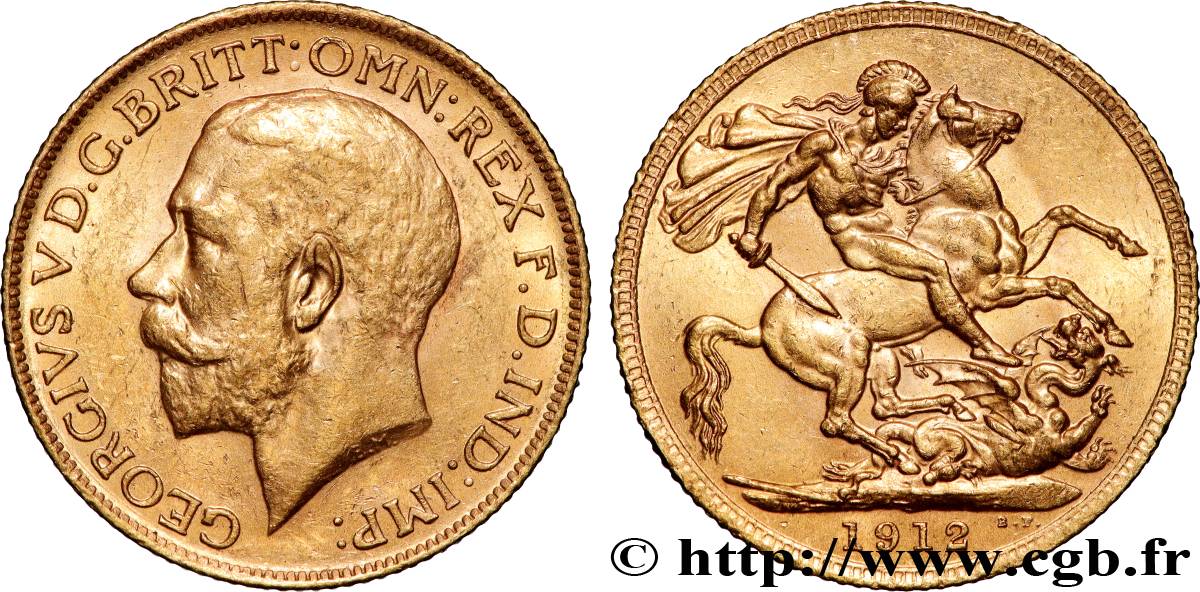 OR, PALLADIUM ET PLATINE INVESTISSEMENT 1 Souverain Georges V 1912 Londres TTB+ 