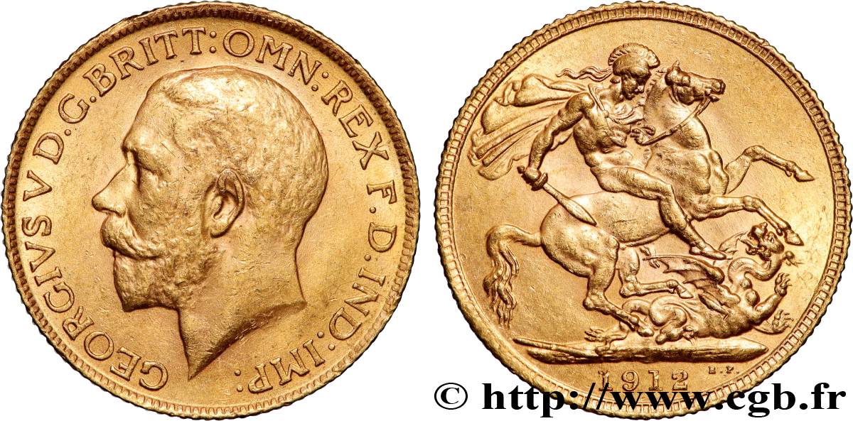OR, PALLADIUM ET PLATINE INVESTISSEMENT 1 Souverain Georges V 1912 Londres TTB+ 