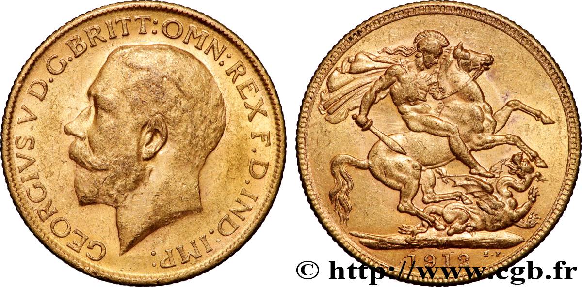 OR, PALLADIUM ET PLATINE INVESTISSEMENT 1 Souverain Georges V 1912 Melbourne TTB+ 