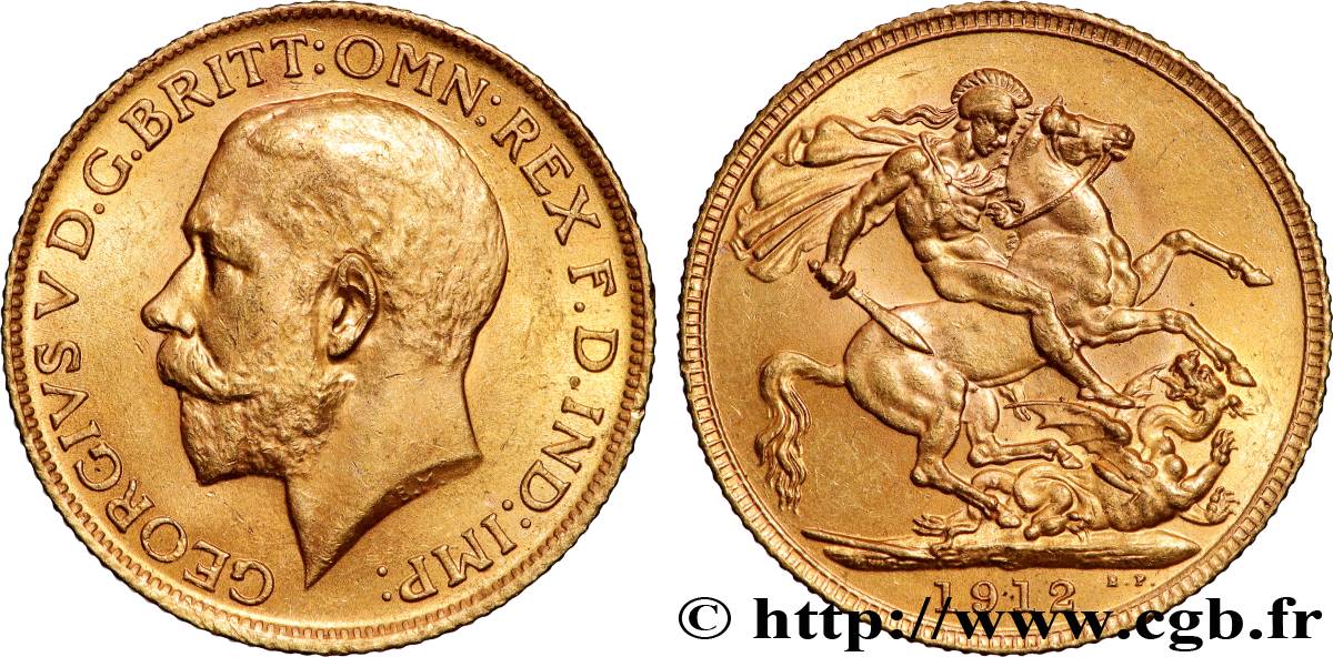 OR, PALLADIUM ET PLATINE INVESTISSEMENT 1 Souverain Georges V 1912 Londres SUP 