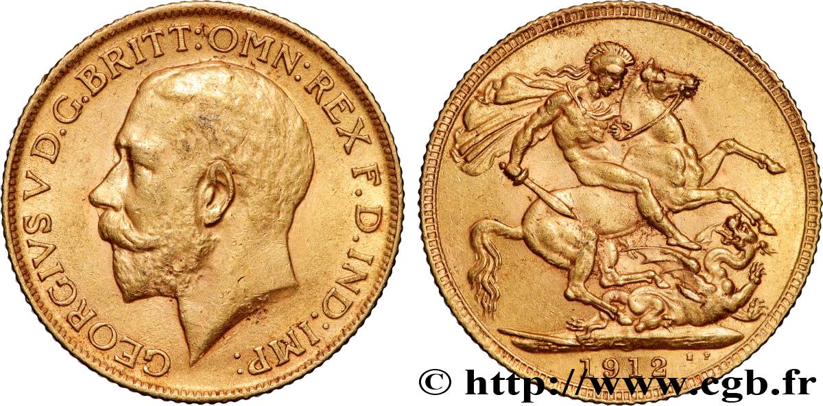 OR, PALLADIUM ET PLATINE INVESTISSEMENT 1 Souverain Georges V 1912 Londres TTB+ 