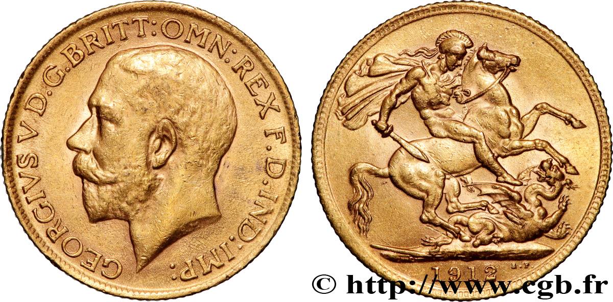 OR, PALLADIUM ET PLATINE INVESTISSEMENT 1 Souverain Georges V 1912 Londres TTB+ 
