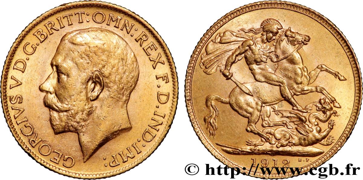 OR, PALLADIUM ET PLATINE INVESTISSEMENT 1 Souverain Georges V 1912 Londres SUP 