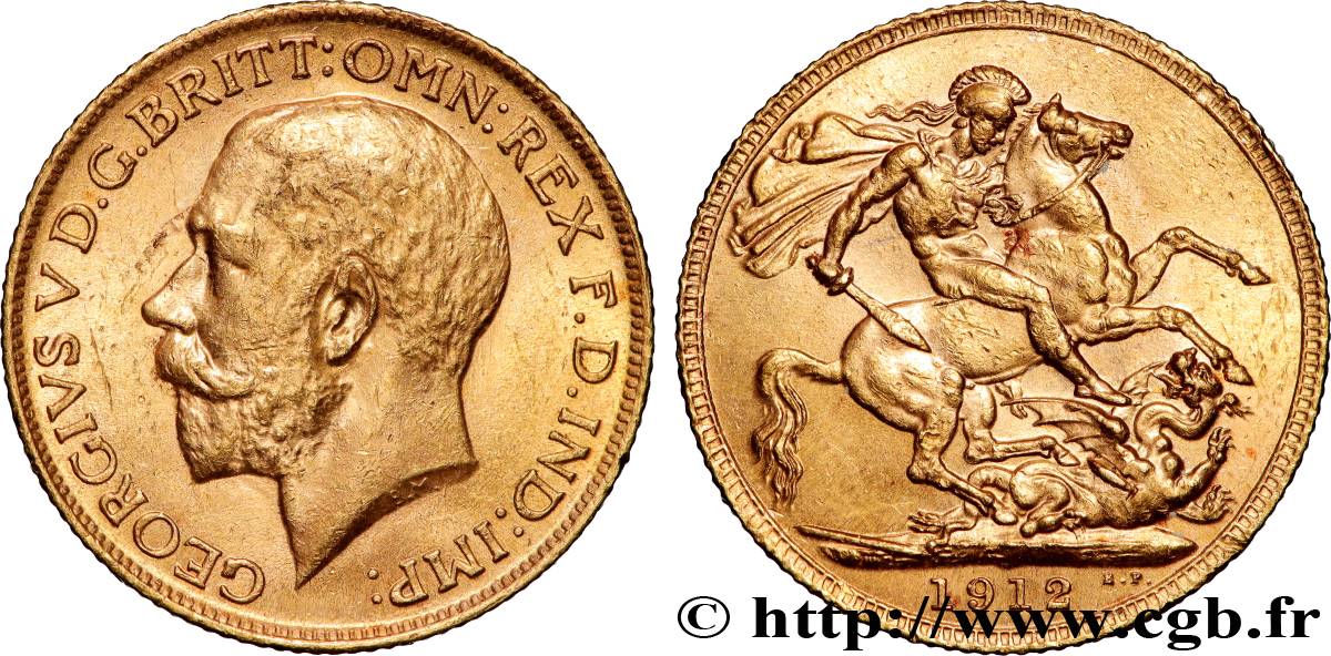GOLD, PALLADIUM & PLATINUM INVESTMENT 1 Souverain Georges V 1912 Londres AU 