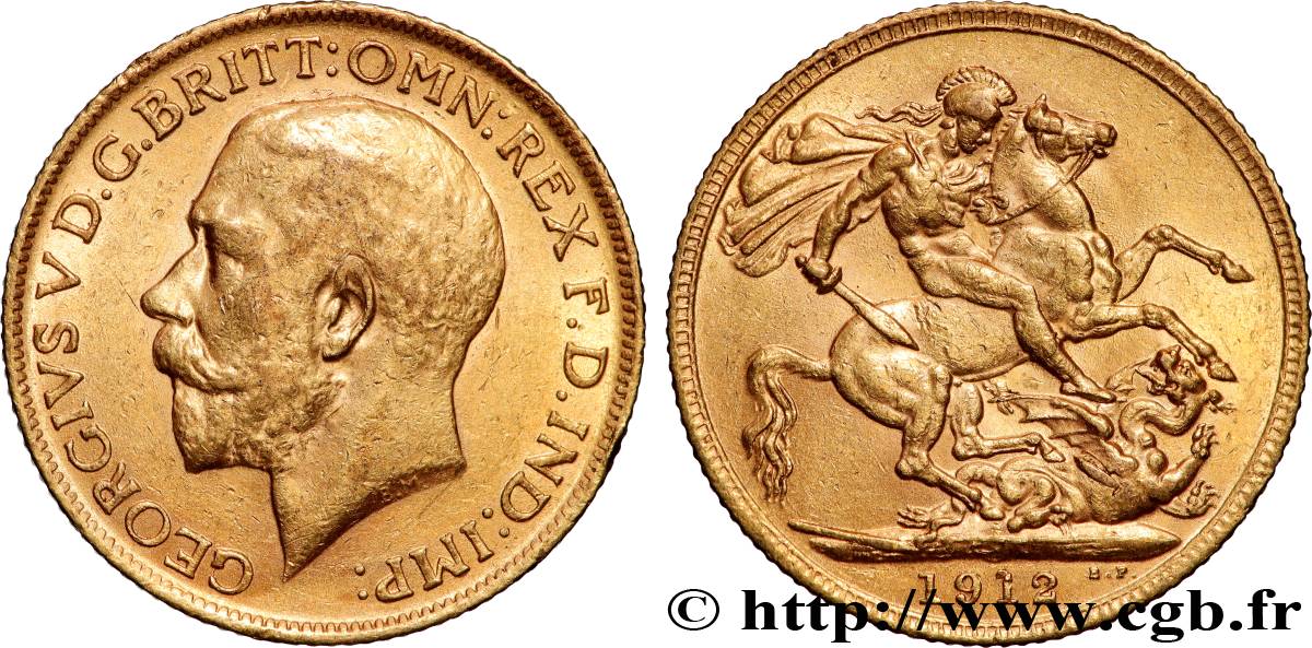 OR, PALLADIUM ET PLATINE INVESTISSEMENT 1 Souverain Georges V 1912 Londres TTB+ 